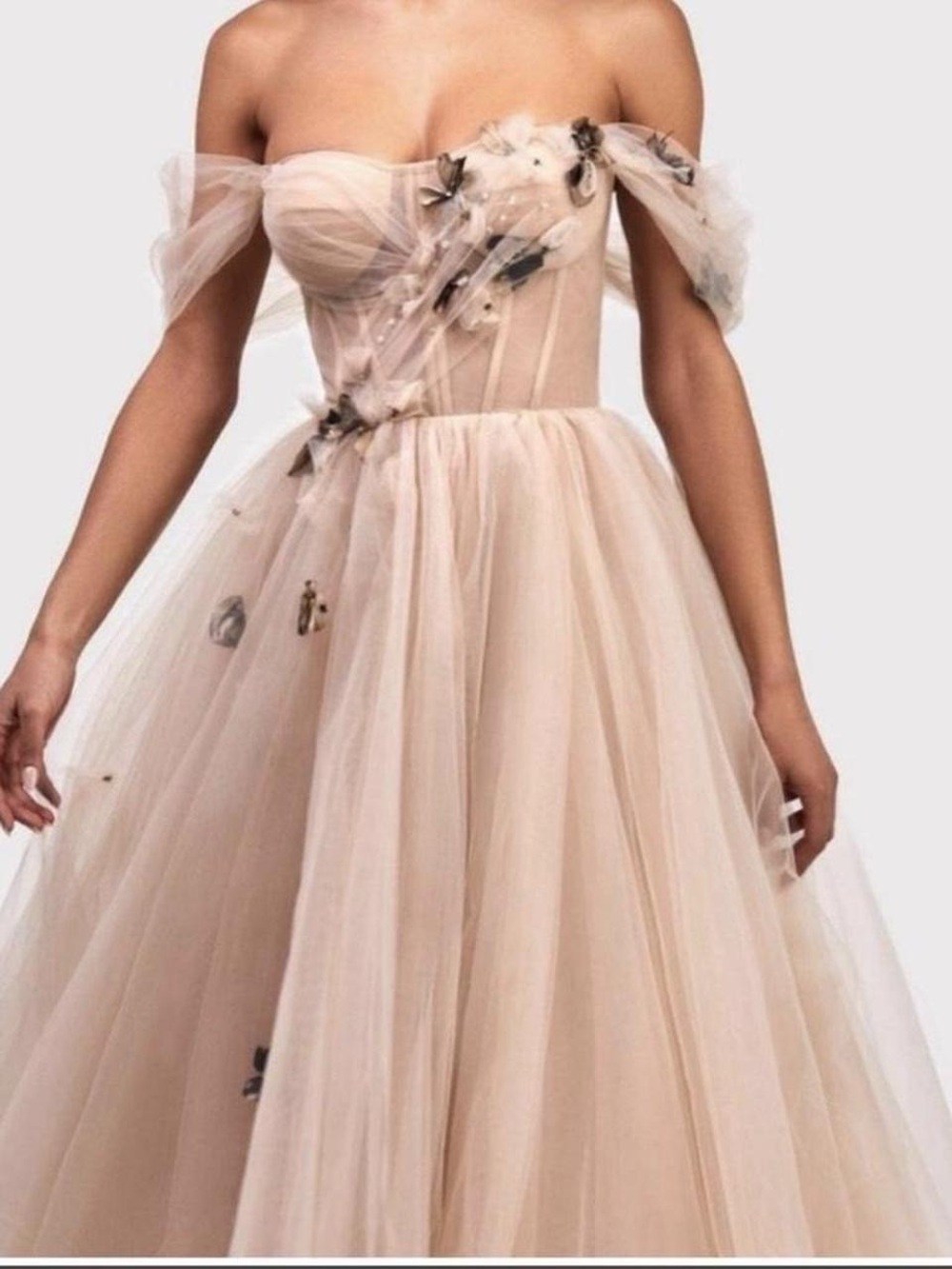 Milla Pale Pink Strapless Tulle Dress XS